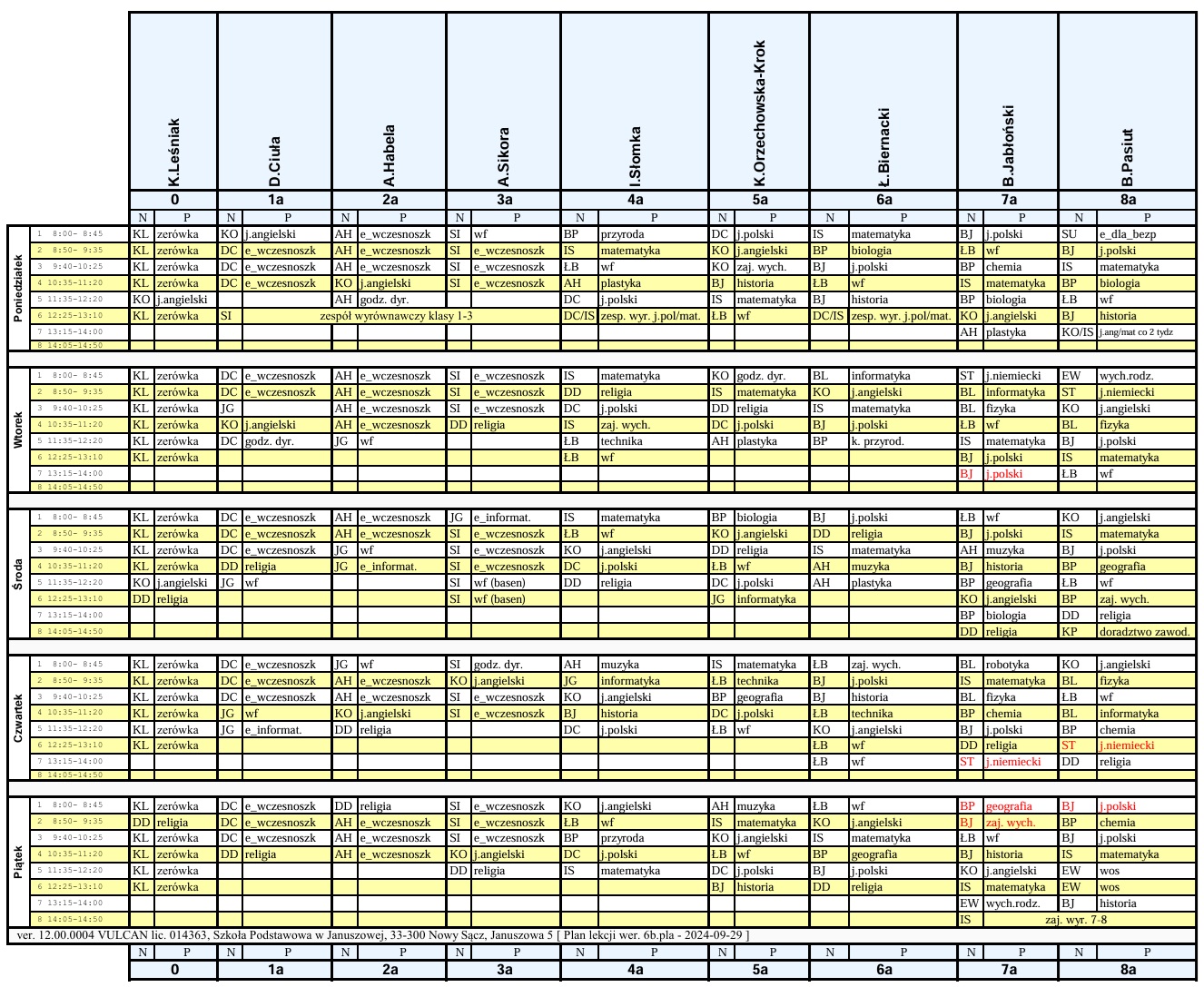 plan lekcji 2425c